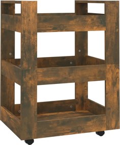 vidaXL füstös tölgy szerelt fa zsúrkocsi 60 x 45 x 80 cm