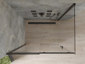 Mexen Omega Zuhanykabin Toló ajtóval    150 x 100 cm,  átlátszó üveg,  fekete  - 825-150-100-70-0 Toló ajtós