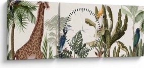 Kép - Afrika lakói (órával) (90x30 cm)