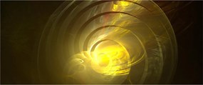 Sárga absztrakt spirál képe (120x50 cm)