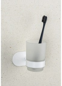 Fehér öntapadós üveg fogkefetartó pohár Orea – Wenko