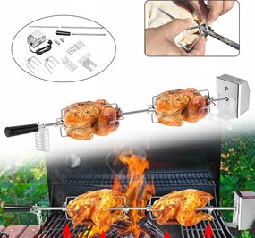 Univerzális forgó nyárs készlet Bbq grillhez 117 cm