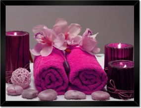 Poszterek keretben 40x30 Lila törölköző Virág