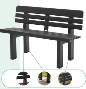 GENZIANA kerti pad, 110x52x71cm, antracit I.P.A.E-Progarden