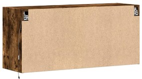 füstös tölgy színű fali TV-szekrény LED-ekkel 100x31x45 cm