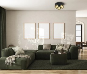 Italux modern spot lámpa lafin fekete sárgaréz itxspl-45379-3bkbrss