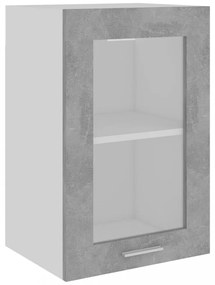 betonszürke szerelt fa függő üvegszekrény 40 x 31 x 60 cm