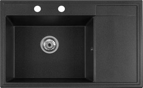 Gránit Mosogató Felicia 79 L fekete 79 x 50 cm