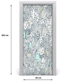 Fotótapéta ajtóra virágos mintával 75x205 cm