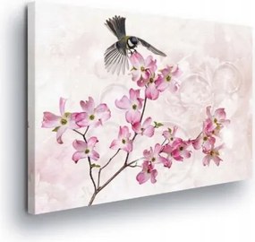 Vászonkép 80x60 Virágok madár tavasz virágzás természet finomság könnyedség