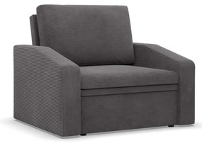 Vertico fekvőfotel, 80 cm széles, kordbársony, szürke