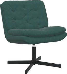 vidaXL Forgatható Pihenőszék Sötétzöld 63 x 75 x 76 cm Bársony