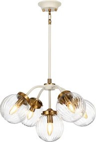 ELSTEAD DL-COSMOS5 COSMOS Glamour Függesztett Lámpa Tejszínes, Idős Réz E14 IP20