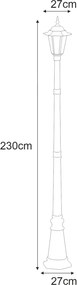 KAJA K-7064A/1 CZARNY STANDARD Fekete Színű Kültéri Állólámpa 1xE27 15W IP44