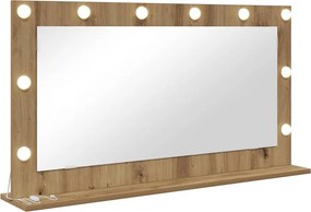 vidaXL Toalett Tükör Artisan tölgy 100 x 55 x 18 cm Üveg és mérnöki fa