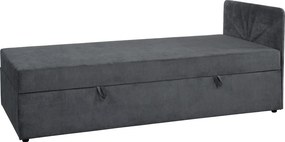 Boxspring ágy, egyszemélyes, szürke, 90x200, univerzális, SUPA