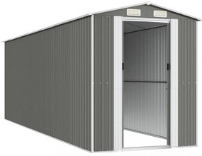 világosszürke horganyzott acél kerti fészer 192 x 606 x 223 cm