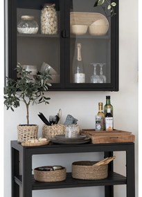 Taormina zsúrkocsi, aluminium-fahatású, fekete, 3 polc