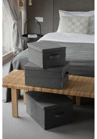 Szürke fedeles textil tárolódoboz 35x19x26 cm Soft Storage – Bigso Box of Sweden