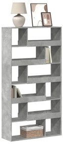 betonszürke szerelt fa könyvespolc 100 x 33 x 187,5 cm