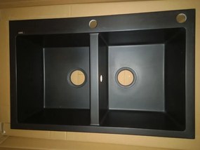 VIVIEN gránit mosogató fekete, (78 x 50 cm)