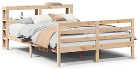 tömör fenyőfa ágykeret fejtámlával 140 x 190 cm