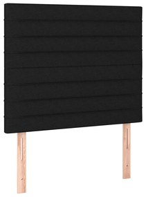fekete szövet LED-es fejtámla 100x5x118/128 cm