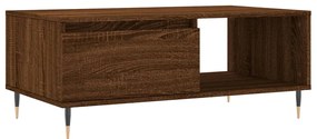 Barna tölgyszínű szerelt fa dohányzóasztal 90x50x36,5 cm