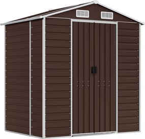 vidaXL barna horganyzott acél kerti fészer 191 x 130 x 198 cm