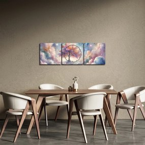 Kép – Életfa a felhőkben (órával) (90x30 cm)