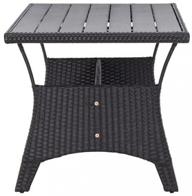 fekete polyrattan kerti asztal 120 x 70 x 66 cm