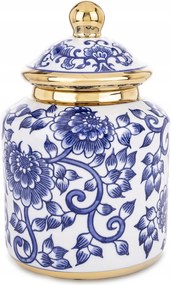 Dekoratív kerámia tároló doboz Amfora kék-arany