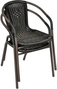 GARTHEN Kerti rattan szék 73x53x60 cm sötétbarna