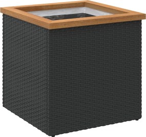 vidaXL fekete polyrattan ültetőláda 40 x 40 x 40 cm