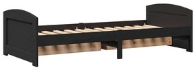 Napozóágy 2 fiókkal matrac nélkül IRUN Fekete 90x200 cm