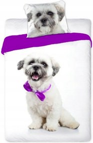 Pamut ágyneműhuzat 140x200 70x90 Kutya Máltai Fehér Bájos Motívum