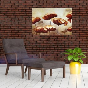 Piros virágok képe (90x60 cm)