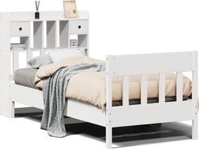 vidaXL fehér tömör fenyőfa ágy matrac nélkül 75 x 190 cm