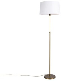 Állólámpa bronz színű vászon árnyékolóval, fehér, 45 cm állítható - Parte