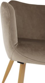 Szék, szövet Taupe szürke-barna/bükk, ODOVEL