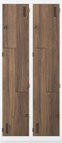 L típusú öltözőszekrény fehér / dió: Eco Design JULIA, 800 x 1850 x 450 mm