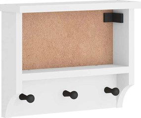 vidaXL SANDNES tömör fenyőfa falra szerelt kabátállvány 45x12x35 cm