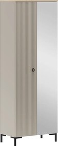 Szekrény tükörrel, szürkésbarna Taupe/silverjack tölgy, DOMCA 2D