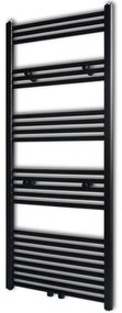 vidaXL Fekete fürdőszobai törölközőszárító radiátor központi fűtéssel egyenes 600 x 1424 mm