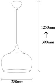 Sağlam 3761 réz-arany fém függőlámpa, Ø28 cm