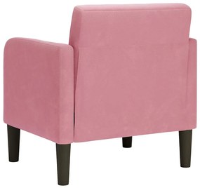 rózsaszín bársony kanapészék karfás szék 54 cm