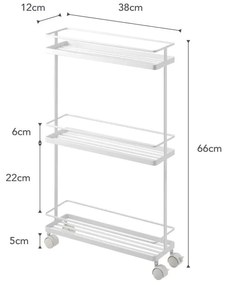 Fehér fém gurulós polcos állvány 38x66 cm Tower – YAMAZAKI