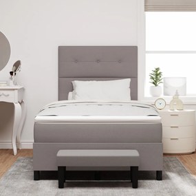 Box Spring Ágy Matraccal és Pad Taupe 120x190 cm Szövet