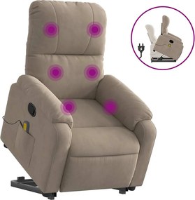 vidaXL tópszínű mikroszálas szövet felállást segítő masszázsfotel