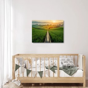 Üveg kép - Napfelkelte a völgy felett (70x50 cm)